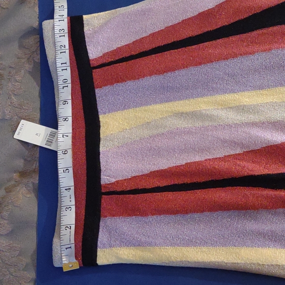 NWT Anthropologie Laia long multicolored striped metallic lined skirt medium. - Picture 6 of 8